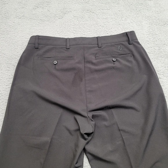 FJ Foot Joy Pants Mens 34x30 Black Golf Outdoors Casual Flat Front Mid Rise Logo - Picture 5 of 16